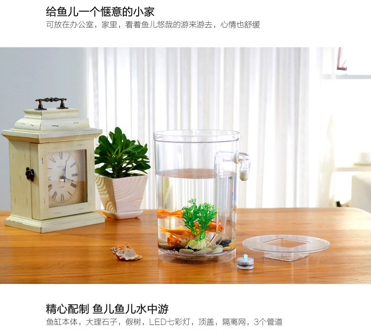 Lazy fish tank landscape ecological bottle, small mini fish tank, Office desktop fish tank, golden fish tank, creative ornamental tank pic 42