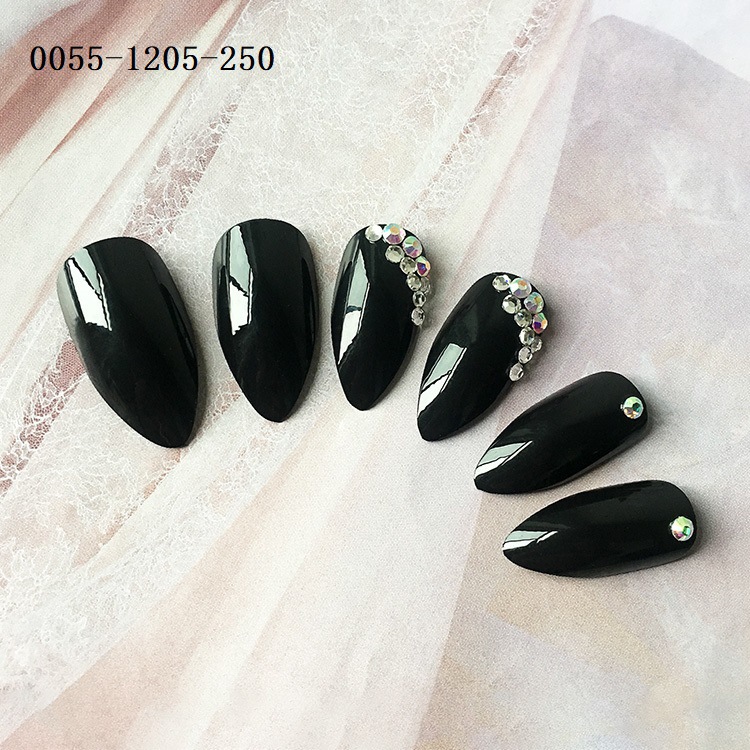 Finished nail art products, false nail patches, European and American long pointed nail pieces, ballet nail art sequins, jelly glue, good adhesion, 24 pieces custom-made pic 16