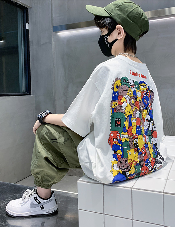 儿童装男童短袖T恤夏装2022年新款夏季男孩中大童夏款纯棉上衣潮t详情20