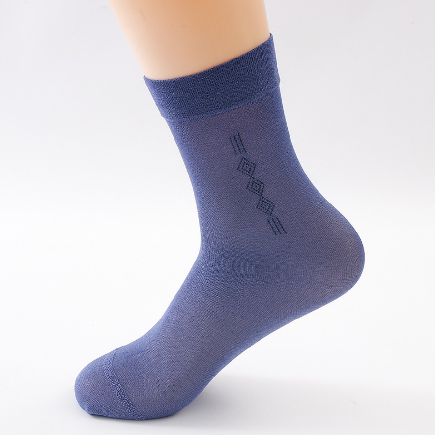 Verano hombre de color sólido medias de tubo corto calcetines negocios perla de terciopelo mercerizado moda calcetines de seda helada stand pic 11