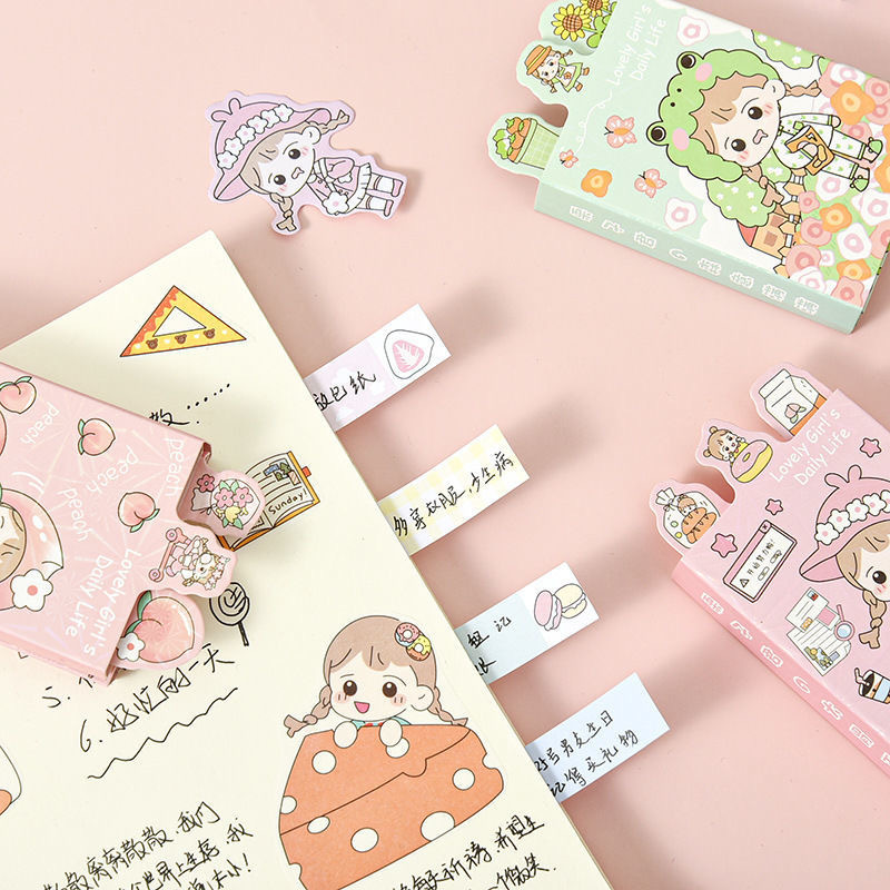 ins韩版可爱少女心便利贴套装网红学生有粘性创意卡通便条纸本子详情2