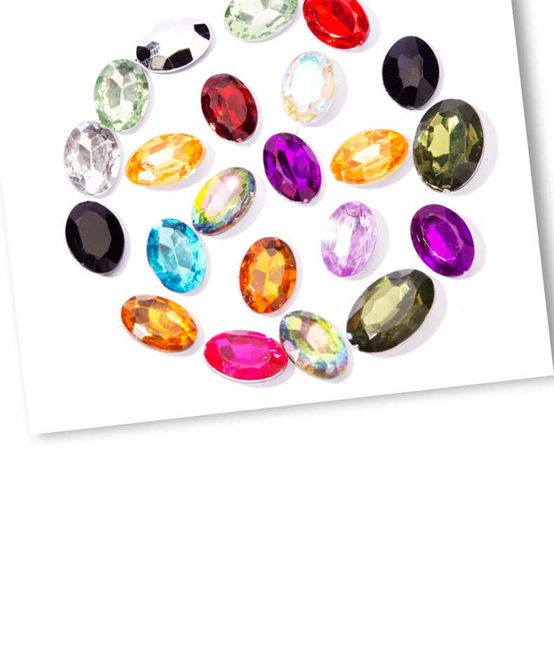 尖底椭圆亚克力蛋形贴钻 饰品粘胶水晶石 女鞋鞋根鞋花发饰贴片详情17