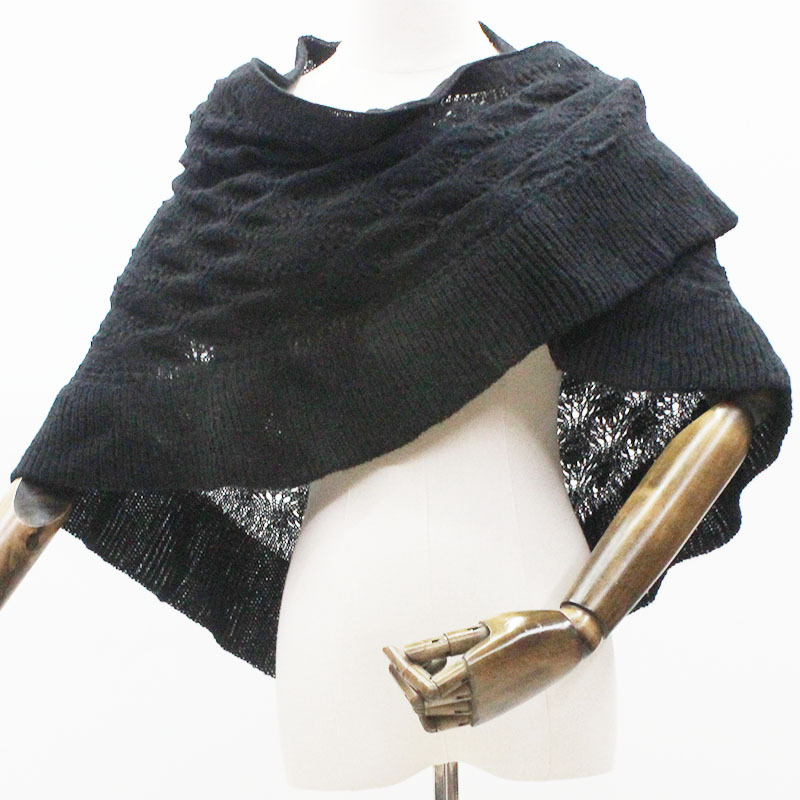 复古国风披肩女三角针织办公室空调房小外套外搭荷叶边开衫详情3