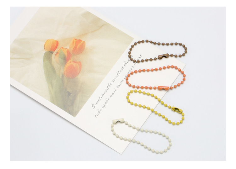 100 pieces of diy jewelry accessories in stock, including colored bead chains, metal chains, round bead chains, lacquered pearl chains, keychain chains, etc pic 17