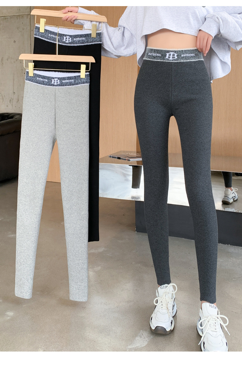 Yiwu autumn and Winter new style fleece and thickened leggings for women to wear on the outside, high-waisted, large-sized, slimming, elastic and warm cotton pants pic 23