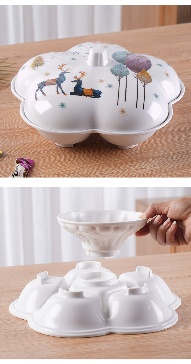 Anual apliques brillo luz lujo imitación porcelana salón caja de golosinas caja de frutas secas compartimiento con pie plato frutero pic 22