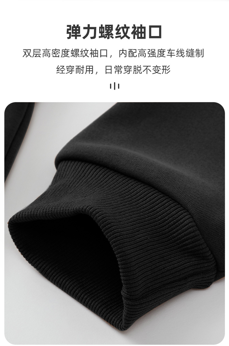 银狐绒加厚卫衣男士2022新款运动加绒长袖圆领宽松情侣秋冬卫衣潮详情4