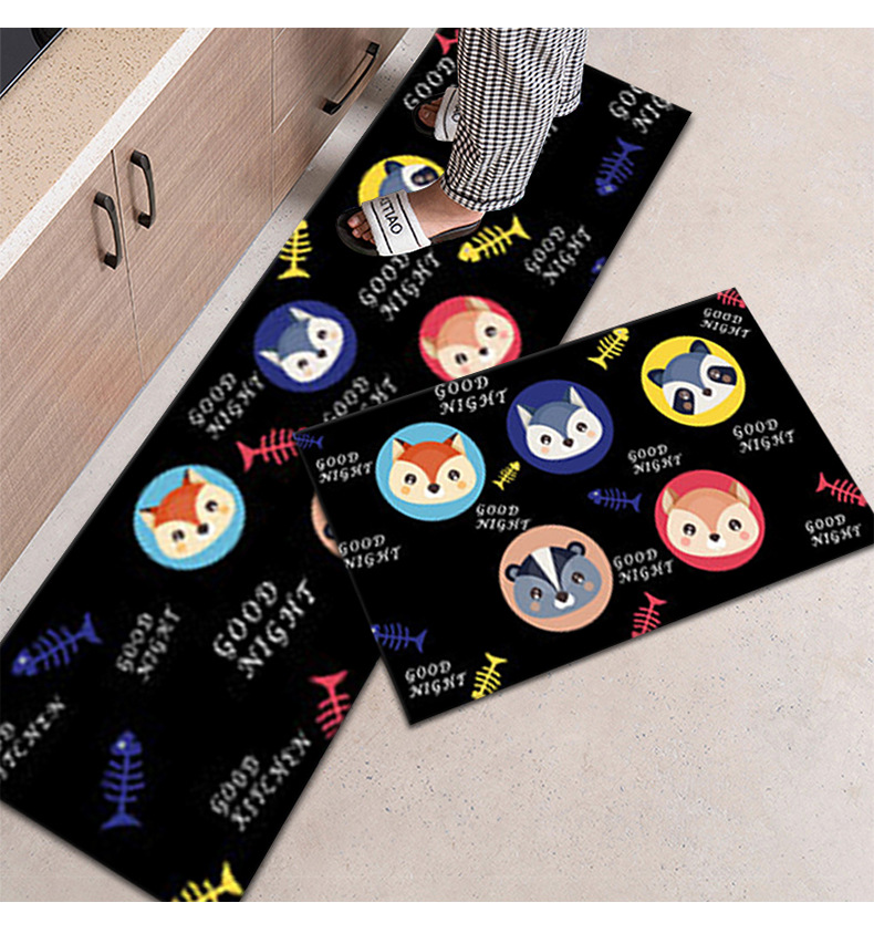 卡通3D印花厨房垫餐厅可爱浴室吸水地垫网红玄关门垫床边毯飘窗垫详情5