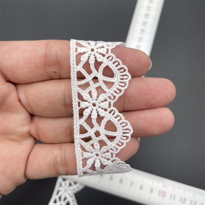 New Lolita embroidery water-soluble lace, milk silk single-sided small flower wave lace, lace with barcode pic 102