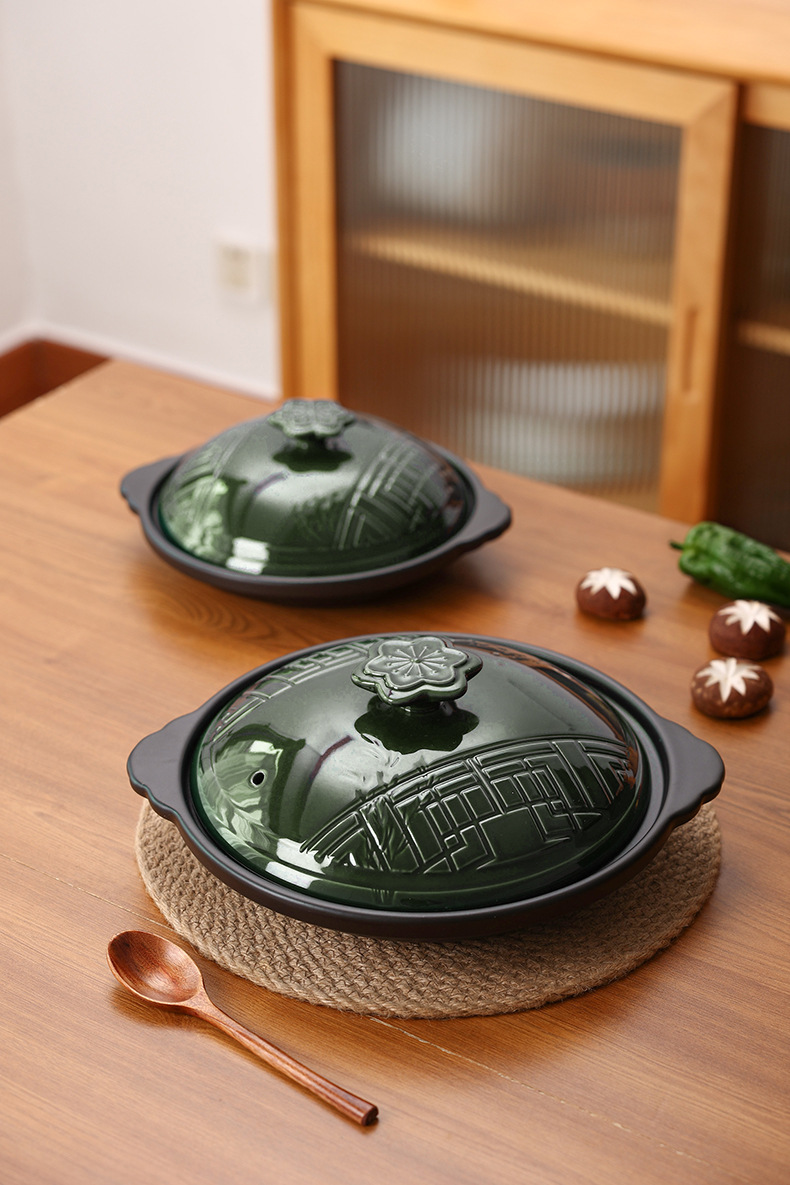 CNNB Chinese retro clay pot household high-temperature resistant shallow pot 煲仔饭 Special clay pot restaurant commercial ceramic pic 2
