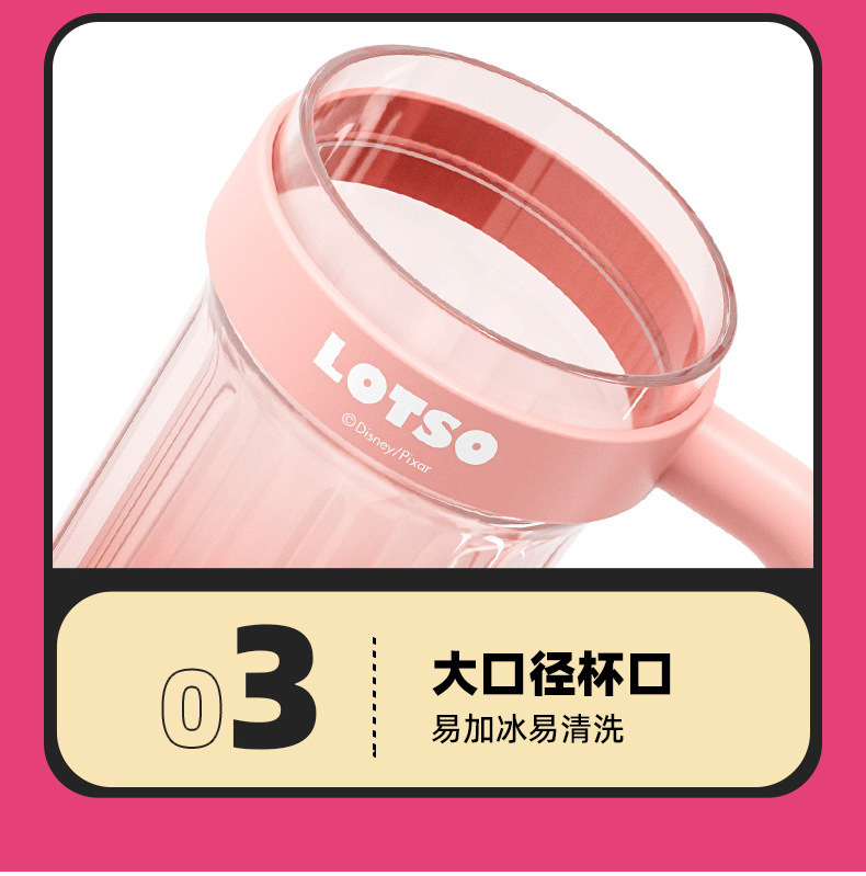 正版三眼怪塑料杯女生夏季高颜值吸管杯男女生带滤网便携带把水杯详情14