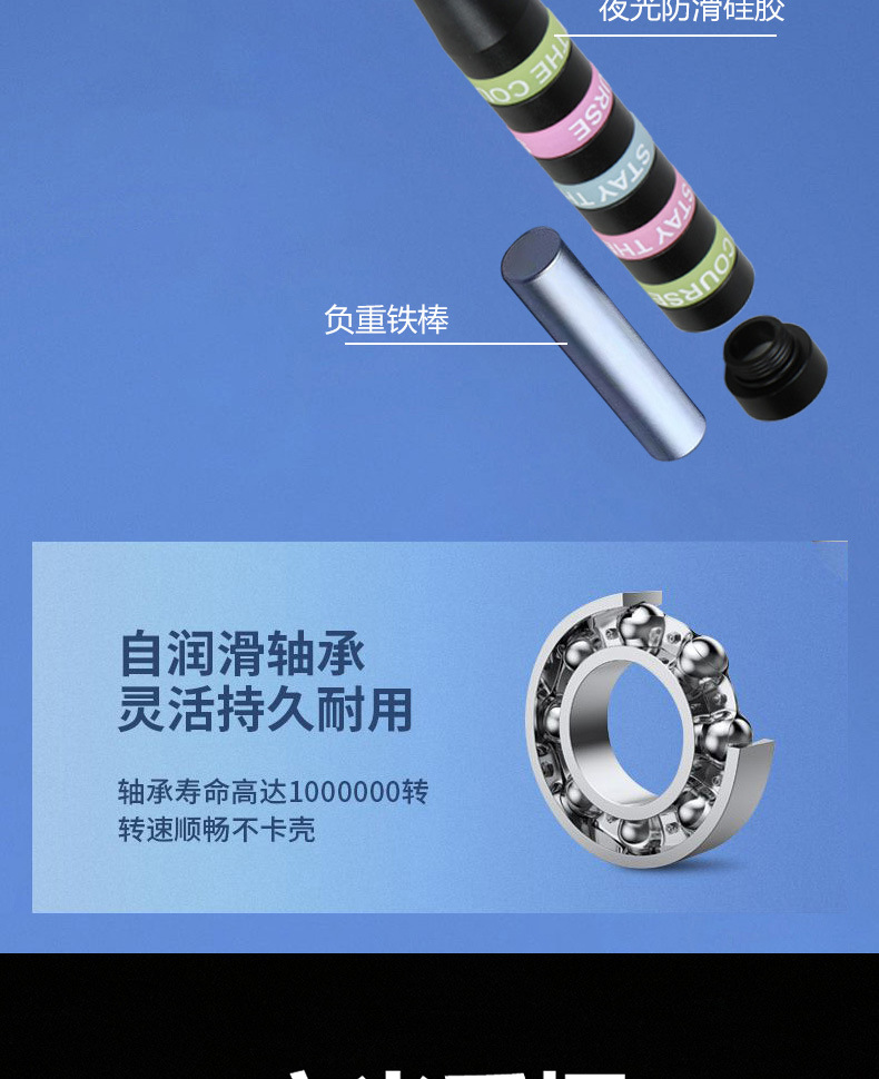 五环颜值竞速自锁跳绳成人运动健身器材训练减肥儿童中考体育用品详情12