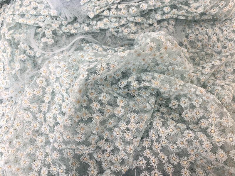2022 Knitted clothing, headwear fabric, toy dresses, hair accessories, butterfly knot fabric, polyester gold thread, small chrysanthemum mesh fabric pic 11