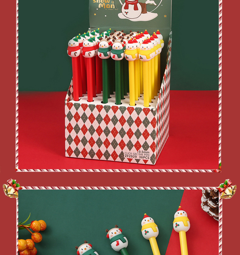 中帆中性笔批发2023新款圣诞雪人中性笔创意圣诞节水笔厂家直销详情11