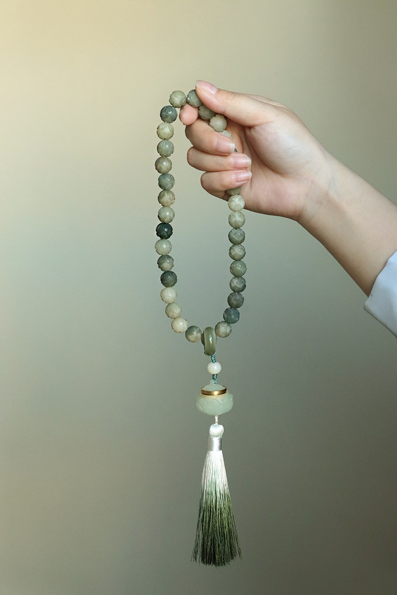 国潮手持菩提莲花串珠双圈手链男女款国风文玩佛珠流苏手串手饰批发详情39