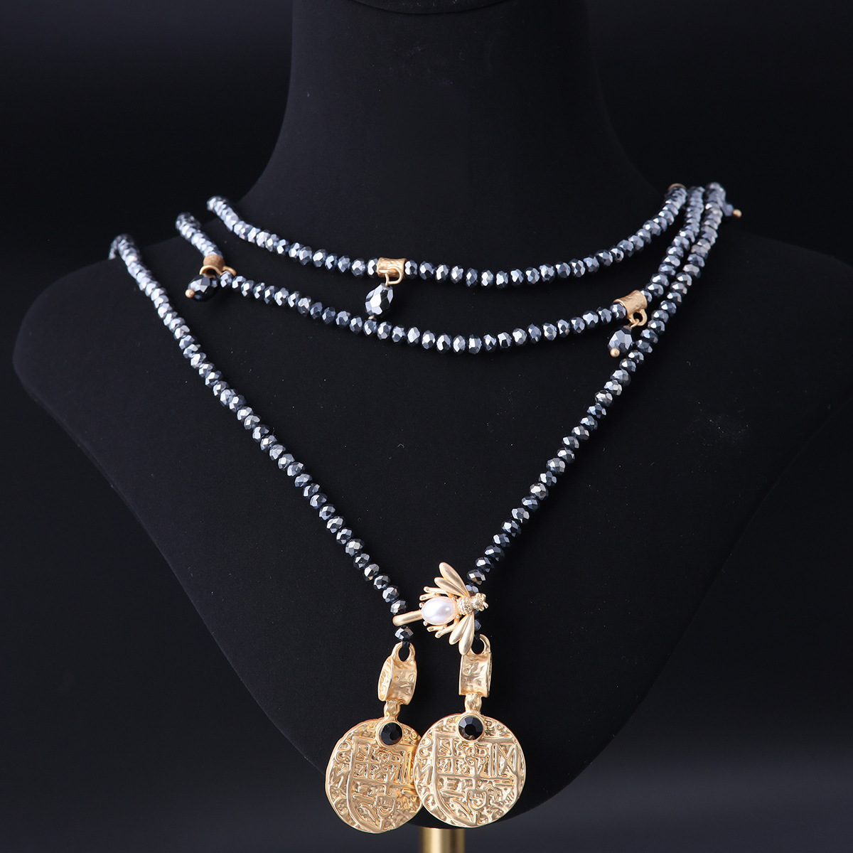 中古vintage高级感时尚个性气质镀真金复古多层项链详情4