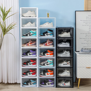 pp thickened transparent shoe box drawer type plastic flip cover dust-proof acrylic storage box shoe combination shoe cabinet wholesale pic 4