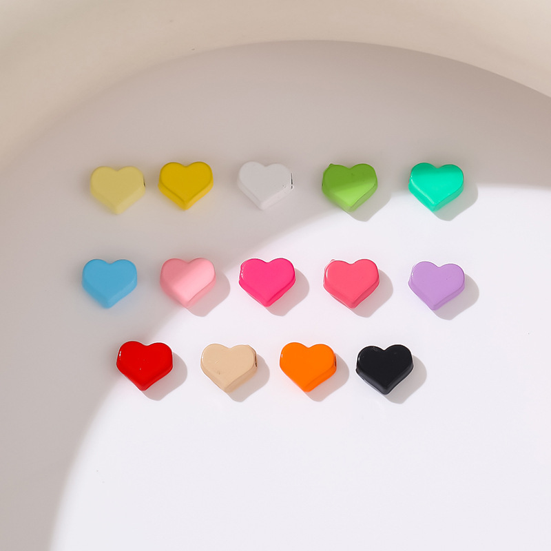 New cross-border trade product: Macaron-colored heart-shaped heart 7mm DIY hair tie and hair band, a fresh and cute heart-shaped accessory pic 3