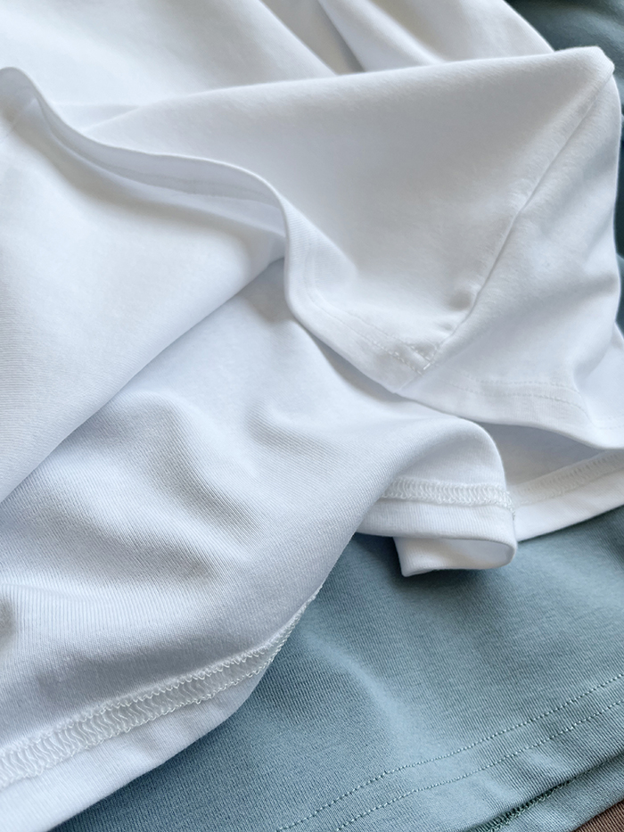 琪镌绘制半高领t恤女式春夏季新款宽松显瘦韩版简约半袖减龄棉质详情39