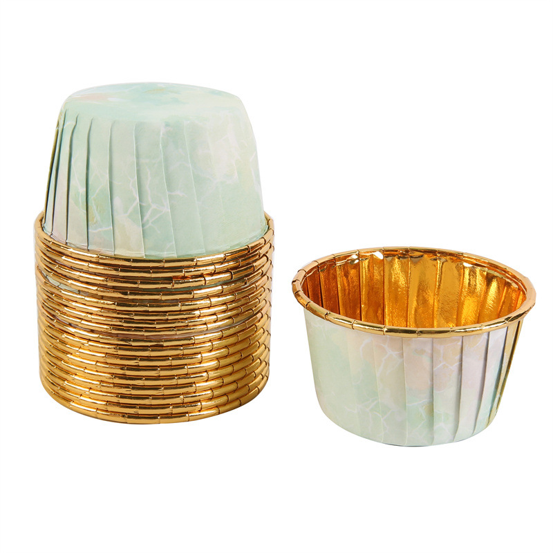 单面金大理石纹蛋糕纸杯耐高温蛋糕专用马芬杯一次性蛋糕纸托详情10