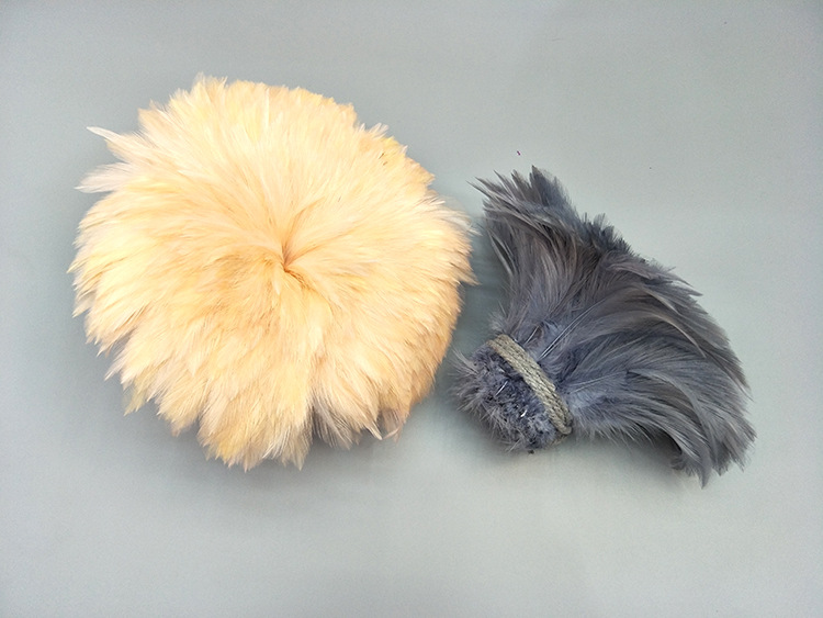 源头厂家供应5-6白项毛鸡毛卷 头花胸花DIY道具服装辅料 彩色羽毛详情23