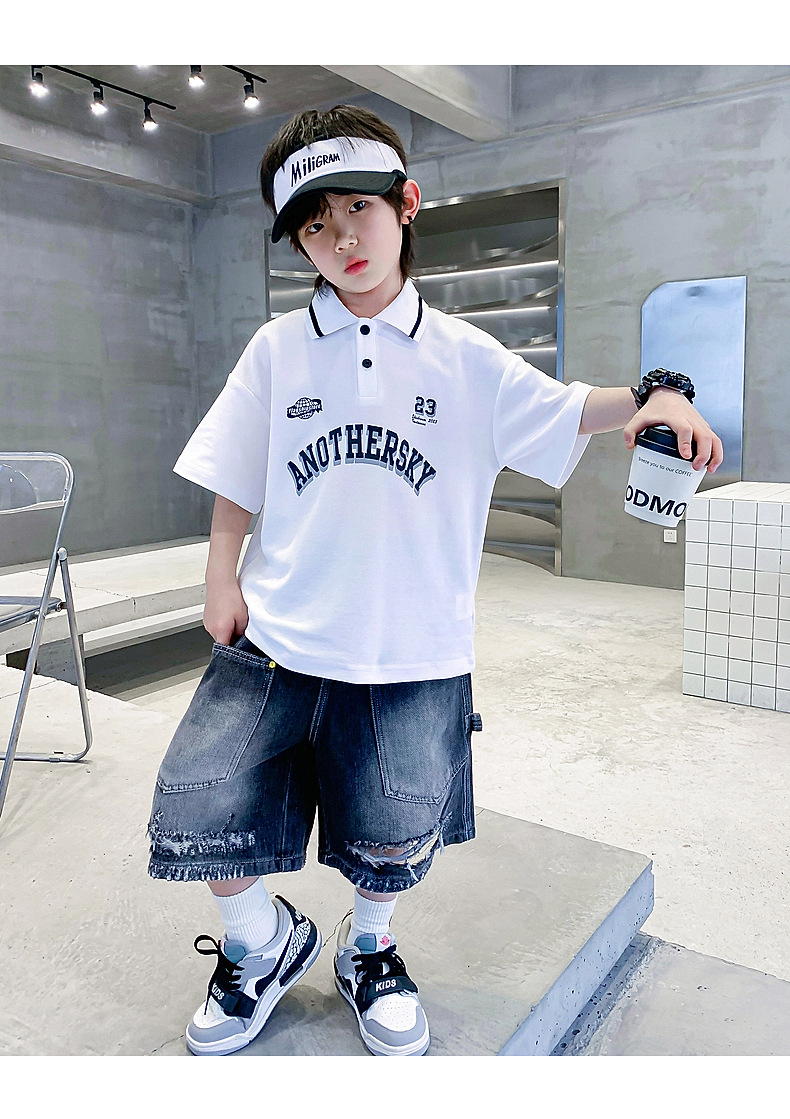 男大童夏季Polo衫运动短袖T恤2025新款儿童男孩夏装半袖冰感上衣详情14