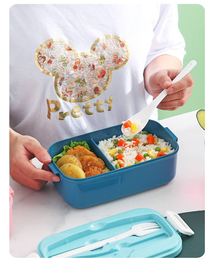 ins风微波炉加热塑料密封防漏分格带盖餐具饭盒 轻食沙拉盒酱料盒详情5