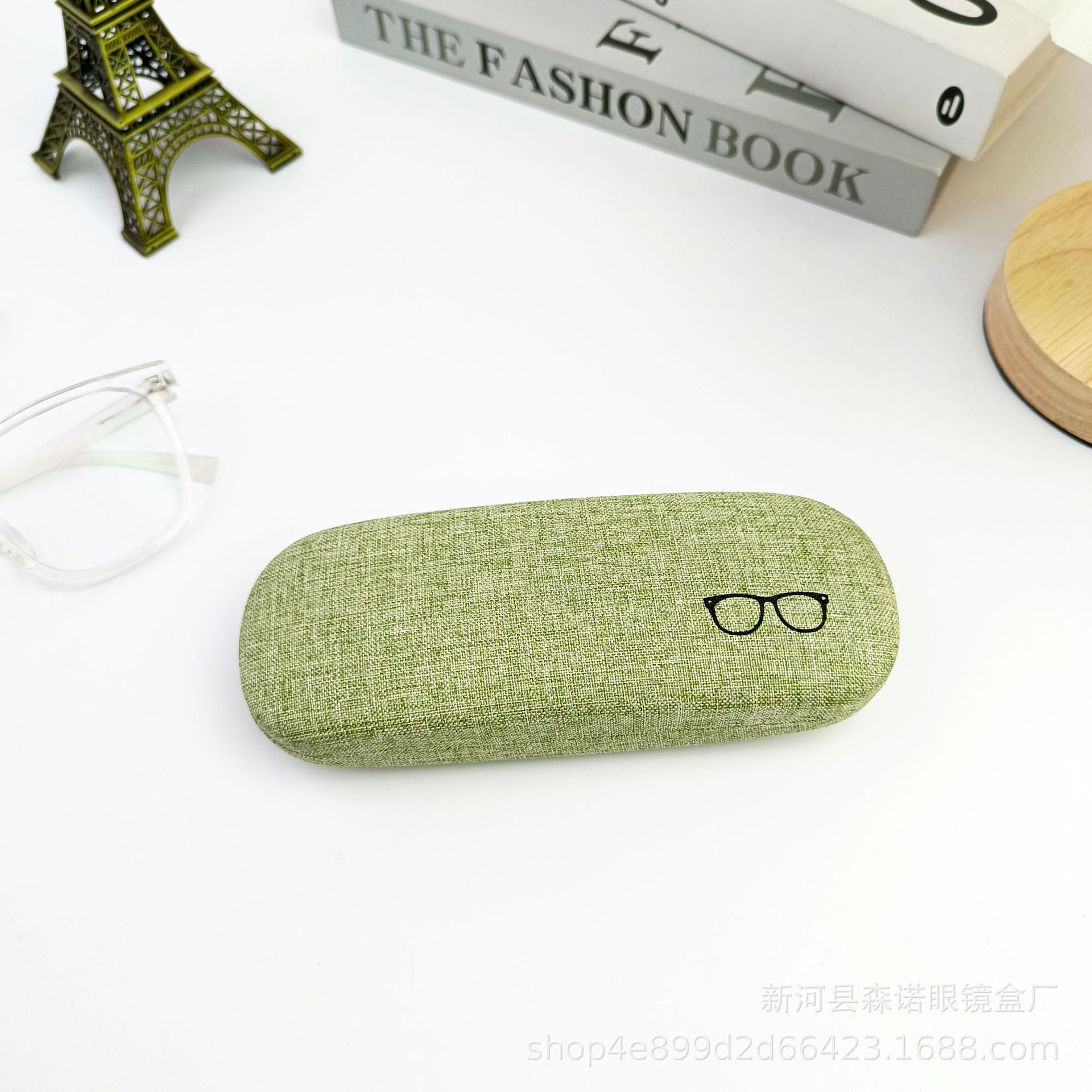 厂家供应时尚简约麻布眼镜盒子男女近视眼镜盒铁质太阳镜盒墨镜盒详情3