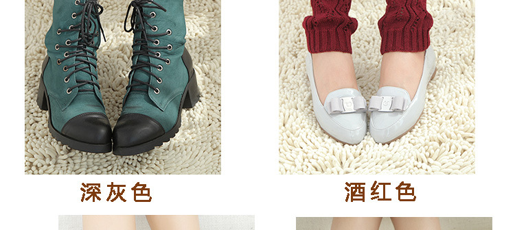 Korean knitted warm leg guards for autumn and winter, sweet solid color lace cutout leg covers, loose button ankle boot covers pic 17