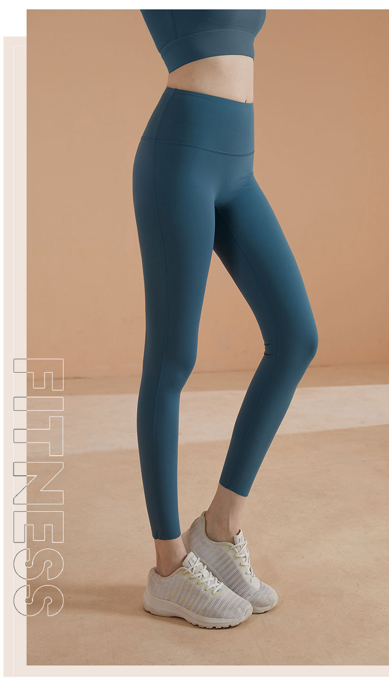 Autumn and winter Lycra nude yoga pants for women, tight height waists, elastic peach hips, lulu original factory running and fitness wear pic 39