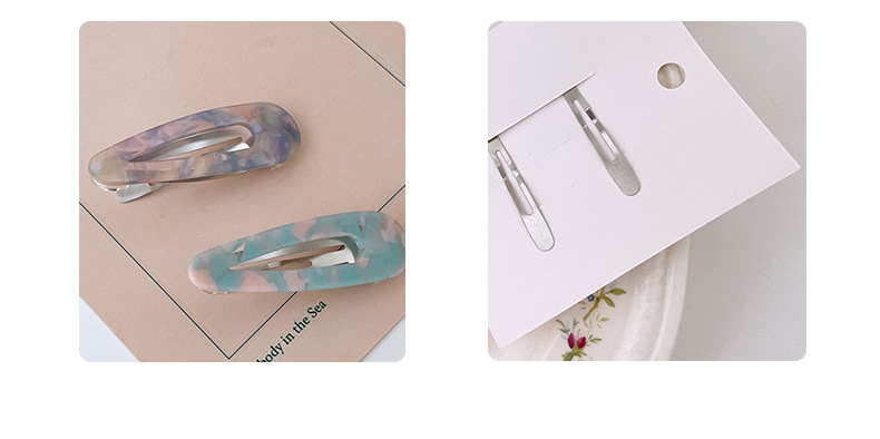 The popular minimalist acetate board BB clip, the girl side bangs clip, and the floral tortoiseshell hollowed-out teardrop hair clip pic 5