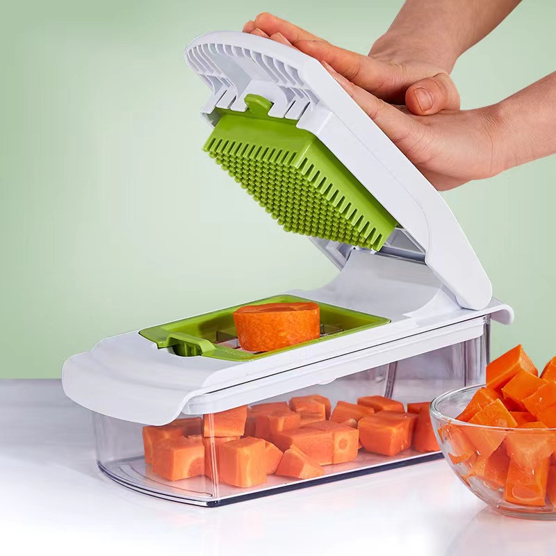 The new 18pc multi-functional vegetable slicer and shredder is selling well across borders and is available in stock pic 1