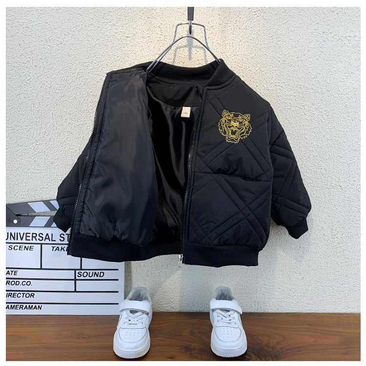 Niños chaquetas ligeras niños guapo otoño 2022 nuevo bebé vestido de béisbol otoño invierno engrosado algodón pic 10