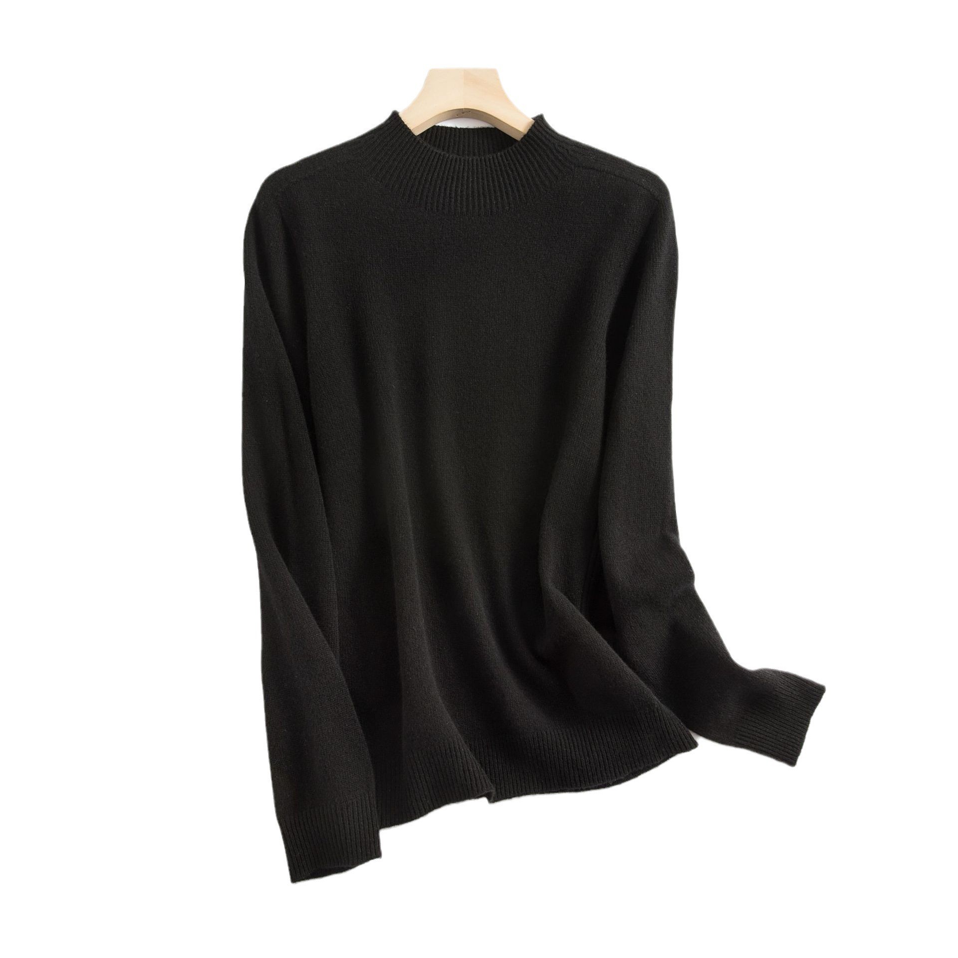 Cloud Softness ~ Early autumn long-sleeved semi-high neck knitted base layer sweater, seamless one-piece wool sweater for women, 100 pure wool pic 15