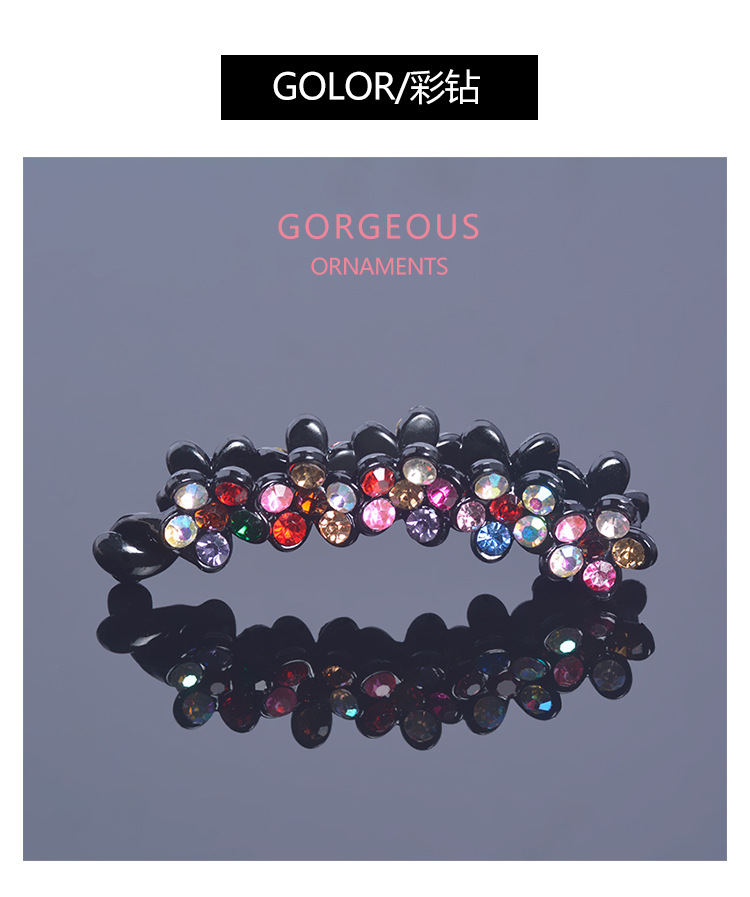 Wholesale Korean banana clips, vertical clips, ponytail hair clips, hair accessories, rhinestones, elegant twist clips, hair accessories, anti-slip top clips pic 10