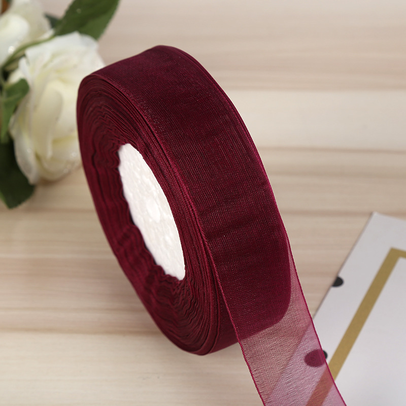 2.5cm ribbon DIY gift packaging tape, edge tape, red ribbon, silk ribbon, satin ribbon, wedding colorful ribbon pic 17