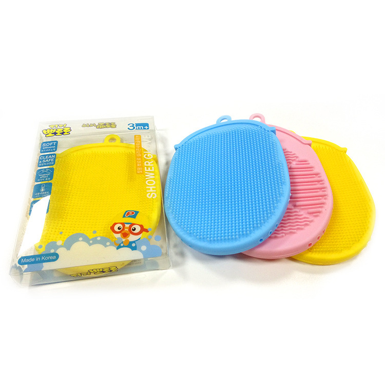 Baby bath brush, baby bath brush, soft scrubbing brush, silicone double-sided bath brush, silicone hair wash bath brush, exclusively for export pic 5