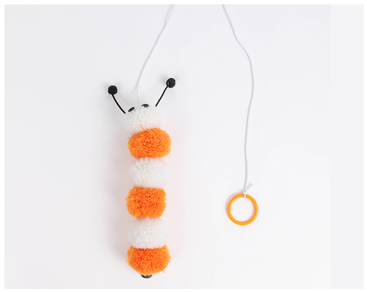 Productos para mascotas productos para mascotas juguetes para gatos cuerda elástica oruga juguete para gatos anillo de colgante oruga de peluche gato desde juguetes de hola pic 7