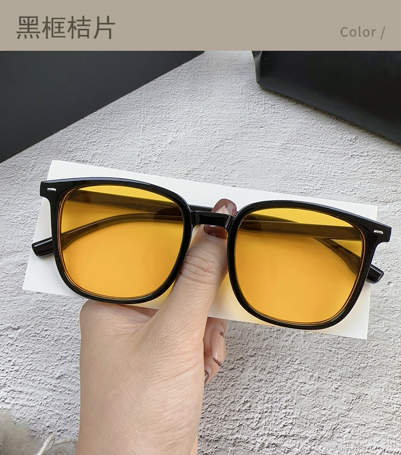 新款黑框茶色墨镜男高级感痞帅遮阳防紫外线太阳镜女韩版时尚方框详情28