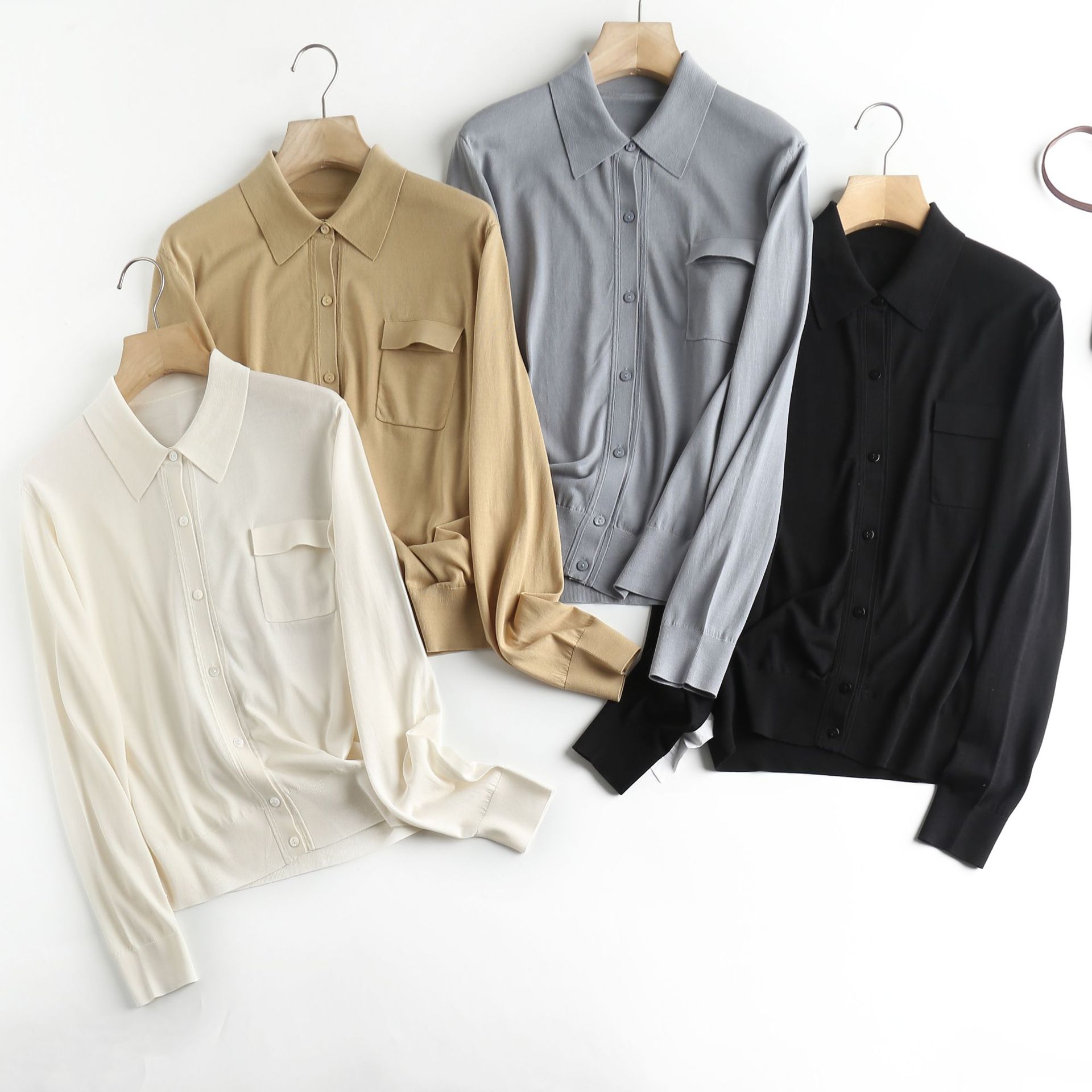 Fine-spun machine-washable wool sweater for women, spring and autumn, 16-stitch 100% knitted sweater for women, casual and versatile cardigan, BN667 pic 22