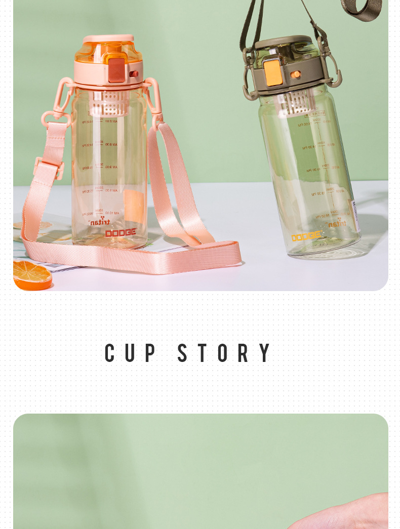 Dodge Rhythm Plastic Cup Tritan, a personalized and trendy tea trap cup with large capacity, is a large-capacity outdoor sports and fitness cup pic 4