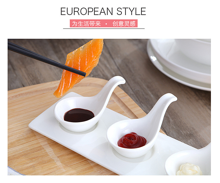 Caviar spoon, creative Japanese and Korean cuisine ceramic plate, seasoning plate, seasoning plate, dessert sauce, vinegar, oil bowl, Western tableware pic 11