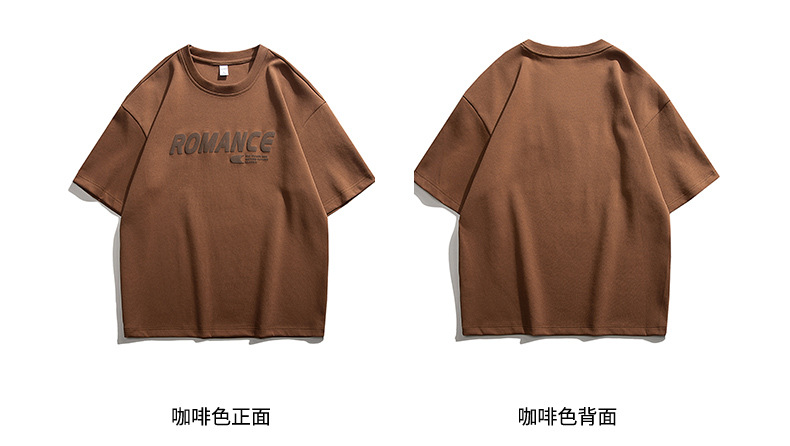 男士短袖t恤男潮流圆领上衣服宽松T恤男字母休闲体恤半袖夏季男装详情9