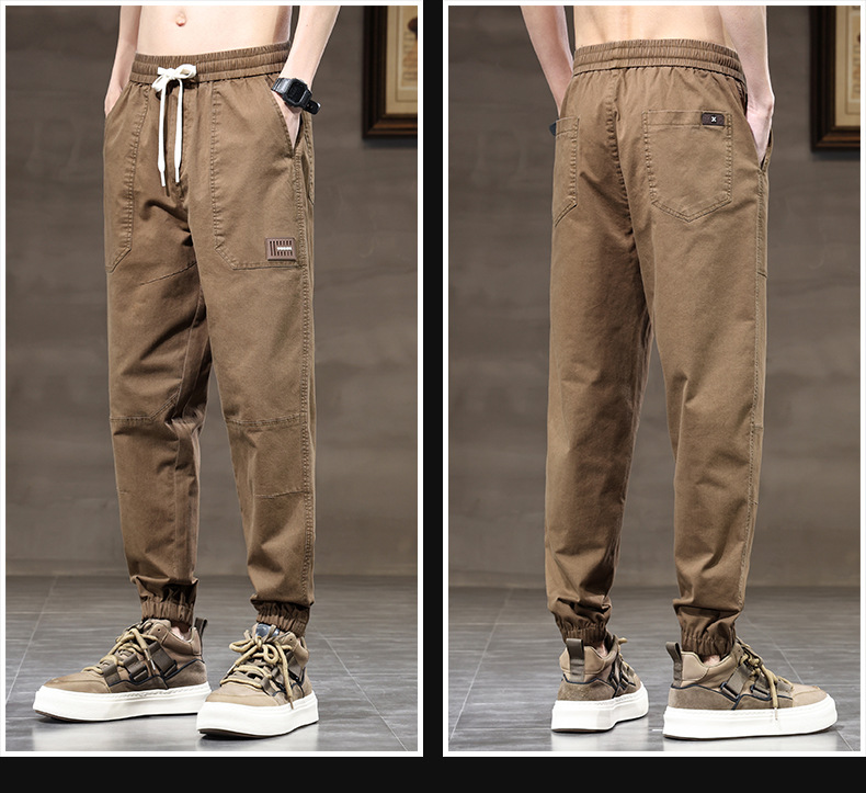 2024时尚薄款工装裤男多兜束脚长裤潮牌宽松百搭男生哈伦裤子男生详情10
