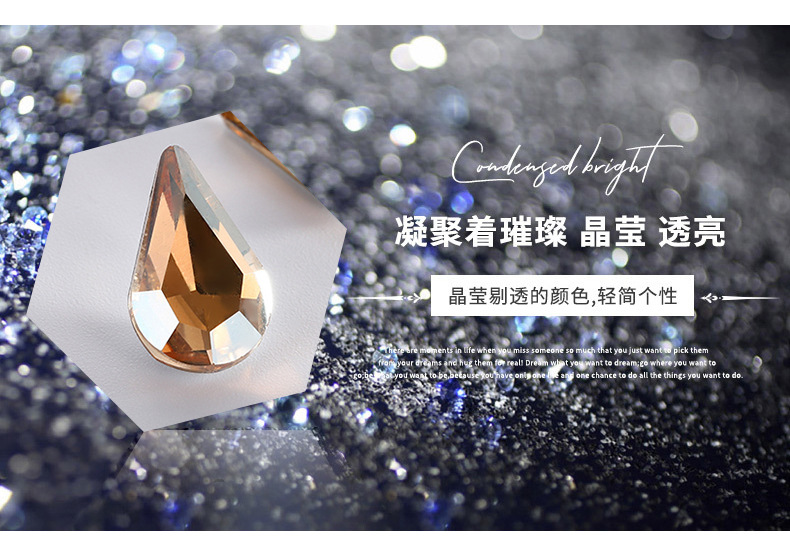Factory direct sales of cross-border best-selling small water drop colored pointed-bottom resin diamond handmade diy jewelry accessory materials pic 5