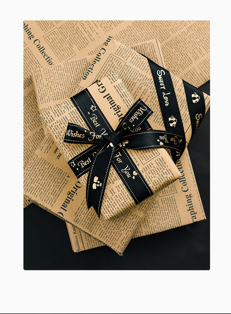 加厚英文报牛皮纸复古花束包装纸高级感花艺材料牛皮纸鲜花包装纸详情15