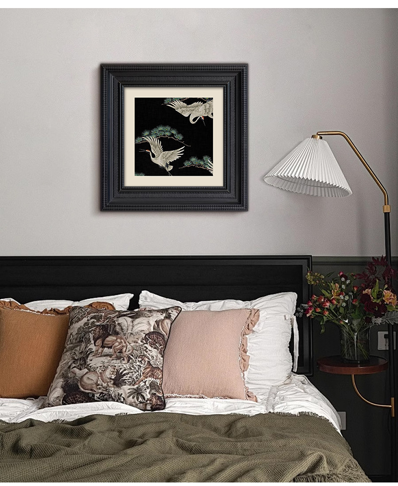 中古风餐厅装饰画美式复古蔷薇花挂画网红新款客厅卧室小众文艺画详情3