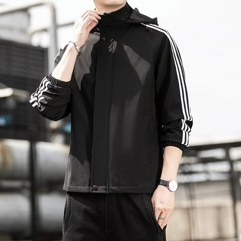 秋季休闲夹克外套男大码黑色男装2023春秋新款薄款男生男士上衣服详情15
