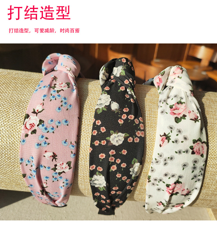 2023 Korean style/Korean-style knotting flower headband, fresh small floral headband, headwear, hair tie, pressure hair clip pic 5
