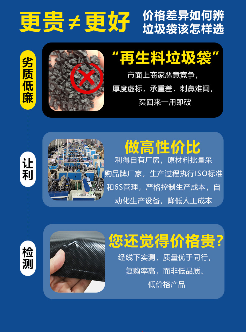 厂家批发垃圾袋黑色加厚酒店物业环卫特大超大桶商用大号垃圾袋详情4